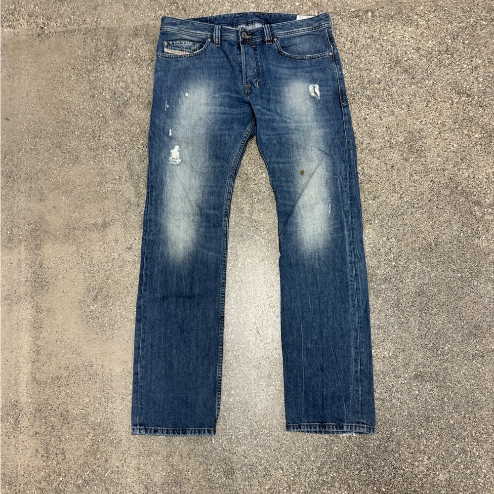 Diesel Saafado Men Jeans Regular Slim Straight Blue Size 33 (Fits 35x33) Italy - Picture 2 of 7